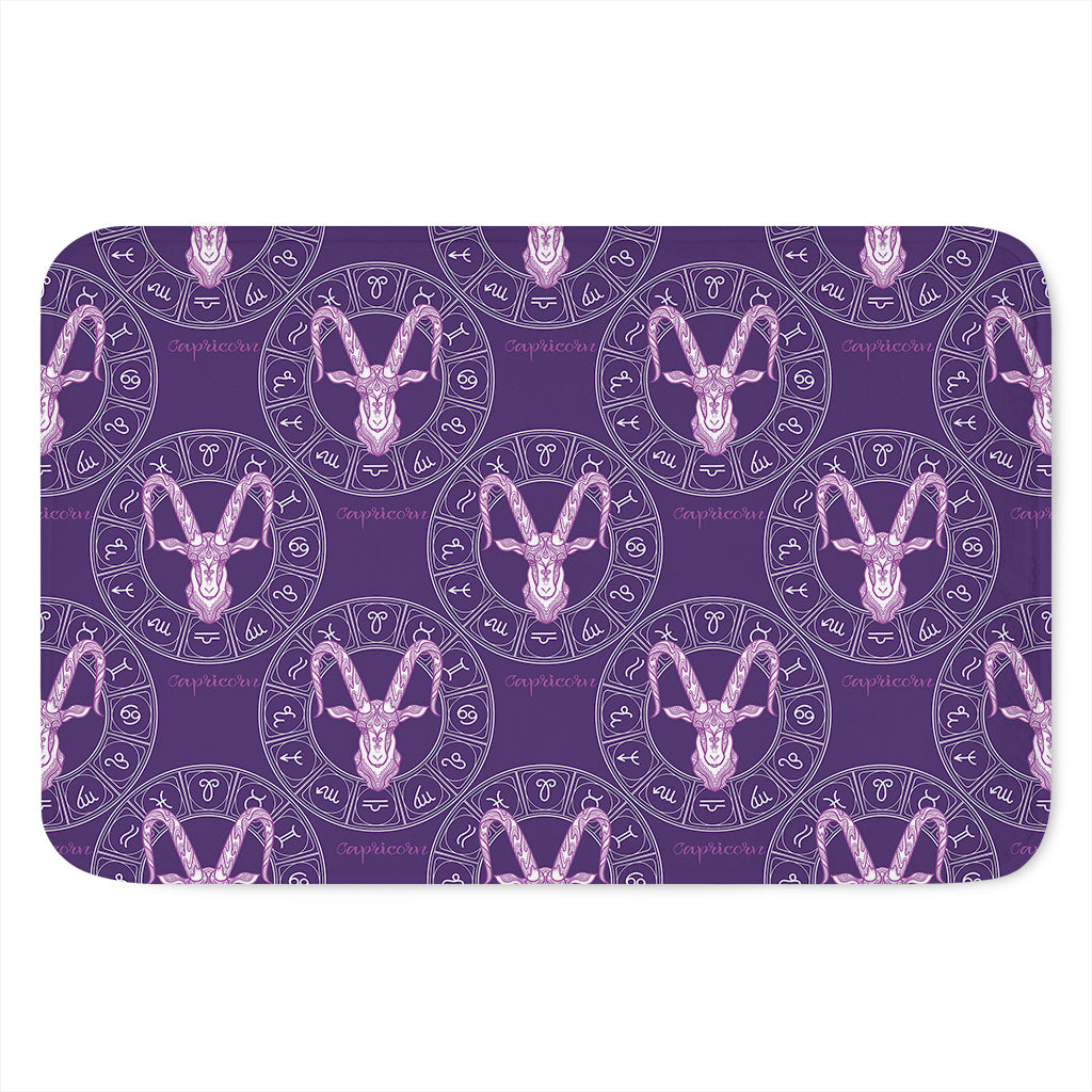 Purple Capricorn Zodiac Pattern Print Indoor Door Mat