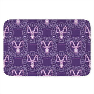 Purple Capricorn Zodiac Pattern Print Indoor Door Mat