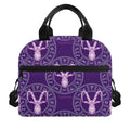 Purple Capricorn Zodiac Pattern Print Insulated Lunch Bag