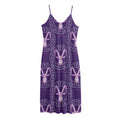 Purple Capricorn Zodiac Pattern Print Jersey Midi Cami Dress