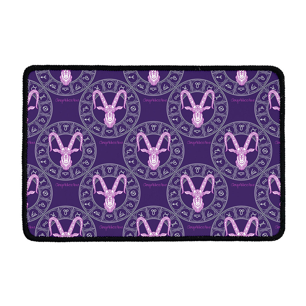Purple Capricorn Zodiac Pattern Print Kitchen Mat