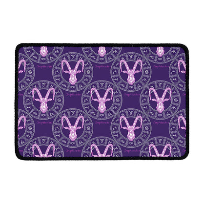 Purple Capricorn Zodiac Pattern Print Kitchen Mat