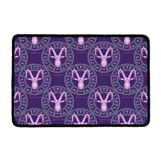 Purple Capricorn Zodiac Pattern Print Kitchen Mat