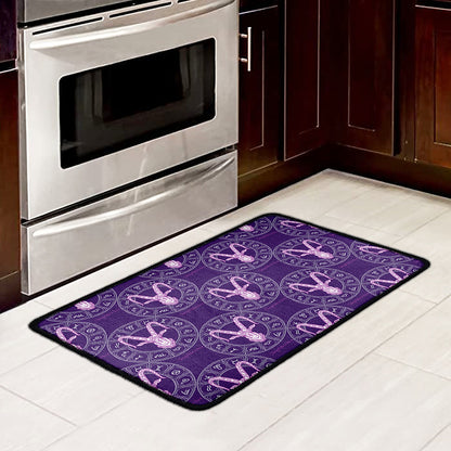 Purple Capricorn Zodiac Pattern Print Kitchen Mat