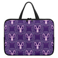 Purple Capricorn Zodiac Pattern Print Laptop Sleeve With Handle