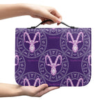 Purple Capricorn Zodiac Pattern Print Leather Bible Cover