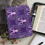Purple Capricorn Zodiac Pattern Print Leather Bible Cover