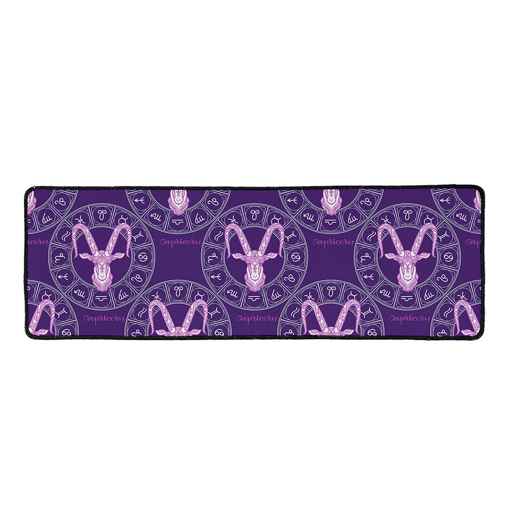 Purple Capricorn Zodiac Pattern Print Long Kitchen Mat