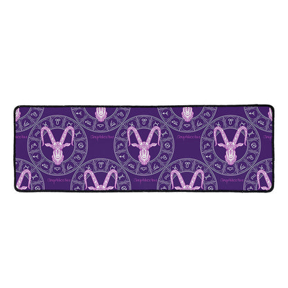 Purple Capricorn Zodiac Pattern Print Long Kitchen Mat