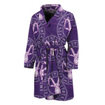 Purple Capricorn Zodiac Pattern Print Men's Bathrobe
