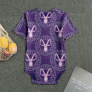 Purple Capricorn Zodiac Pattern Print Men's Bodysuit