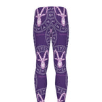 Purple Capricorn Zodiac Pattern Print Men's leggings