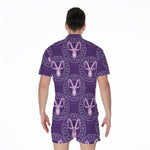 Purple Capricorn Zodiac Pattern Print Men's Rompers