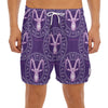 Purple Capricorn Zodiac Pattern Print Men's Split Running Shorts