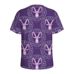 Purple Capricorn Zodiac Pattern Print Men's Sports T-Shirt