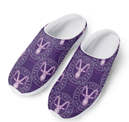 Purple Capricorn Zodiac Pattern Print Mesh Casual Shoes