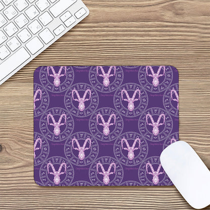 Purple Capricorn Zodiac Pattern Print Mouse Pad