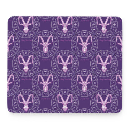 Purple Capricorn Zodiac Pattern Print Mouse Pad