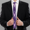 Purple Capricorn Zodiac Pattern Print Necktie