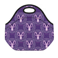 Purple Capricorn Zodiac Pattern Print Neoprene Lunch Bag