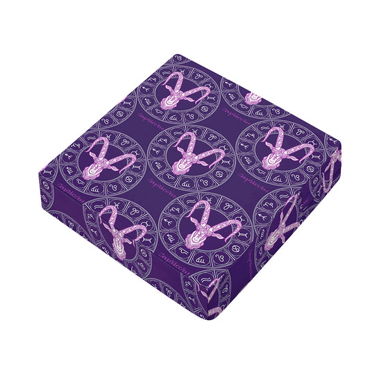 Purple Capricorn Zodiac Pattern Print Outdoor Seat Cushion Cover