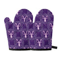 Purple Capricorn Zodiac Pattern Print Oven Mitts