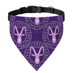 Purple Capricorn Zodiac Pattern Print Over The Collar Dog Bandana