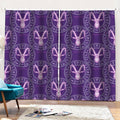 Purple Capricorn Zodiac Pattern Print Pencil Pleat Curtains