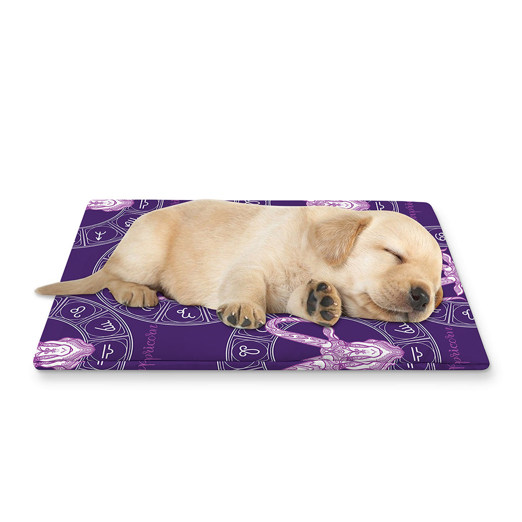 Purple Capricorn Zodiac Pattern Print Pet Cooling Mat Cover