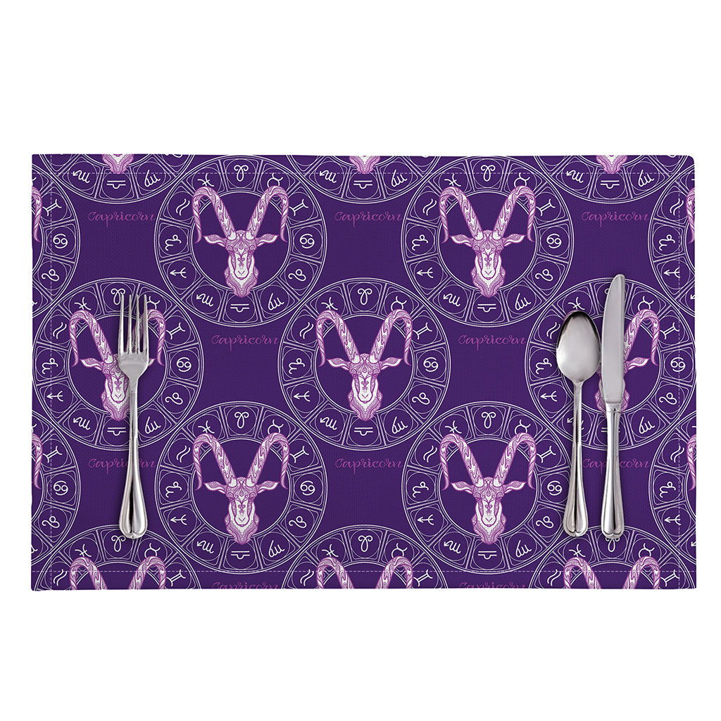 Purple Capricorn Zodiac Pattern Print Placemat