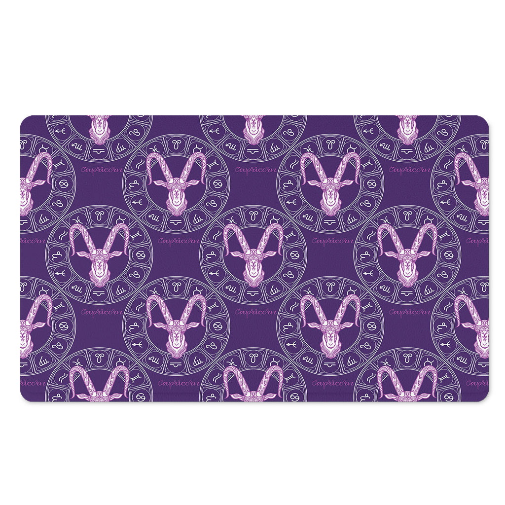 Purple Capricorn Zodiac Pattern Print Polyester Doormat