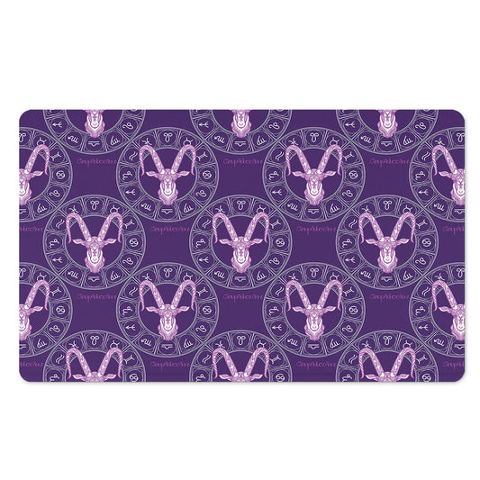Purple Capricorn Zodiac Pattern Print Polyester Doormat