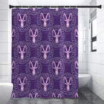 Purple Capricorn Zodiac Pattern Print Premium Shower Curtain