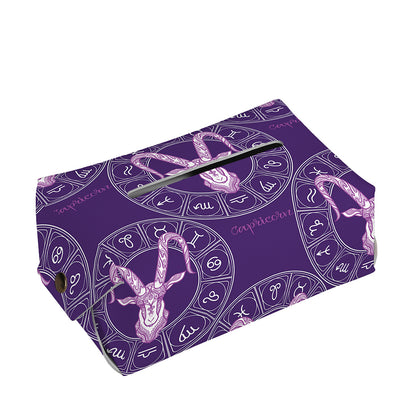 Purple Capricorn Zodiac Pattern Print Rectangle Tissue Box Cover