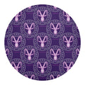 Purple Capricorn Zodiac Pattern Print Round Blanket