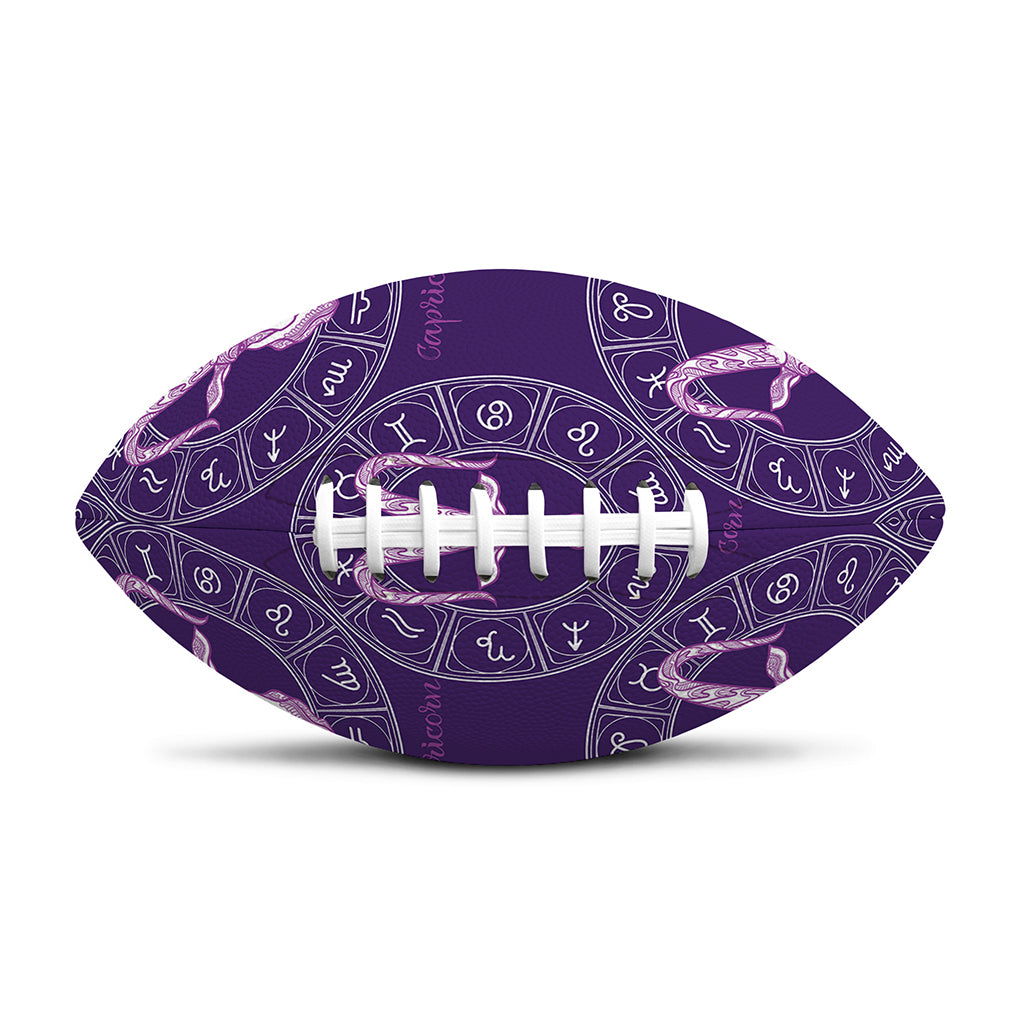 Purple Capricorn Zodiac Pattern Print Rugby Ball