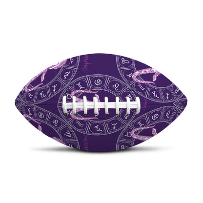 Purple Capricorn Zodiac Pattern Print Rugby Ball