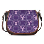 Purple Capricorn Zodiac Pattern Print Saddle Bag