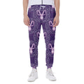 Purple Capricorn Zodiac Pattern Print Joggers