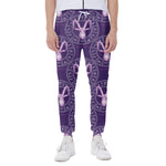 Purple Capricorn Zodiac Pattern Print Scuba Joggers
