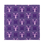 Purple Capricorn Zodiac Pattern Print Silk Bandana