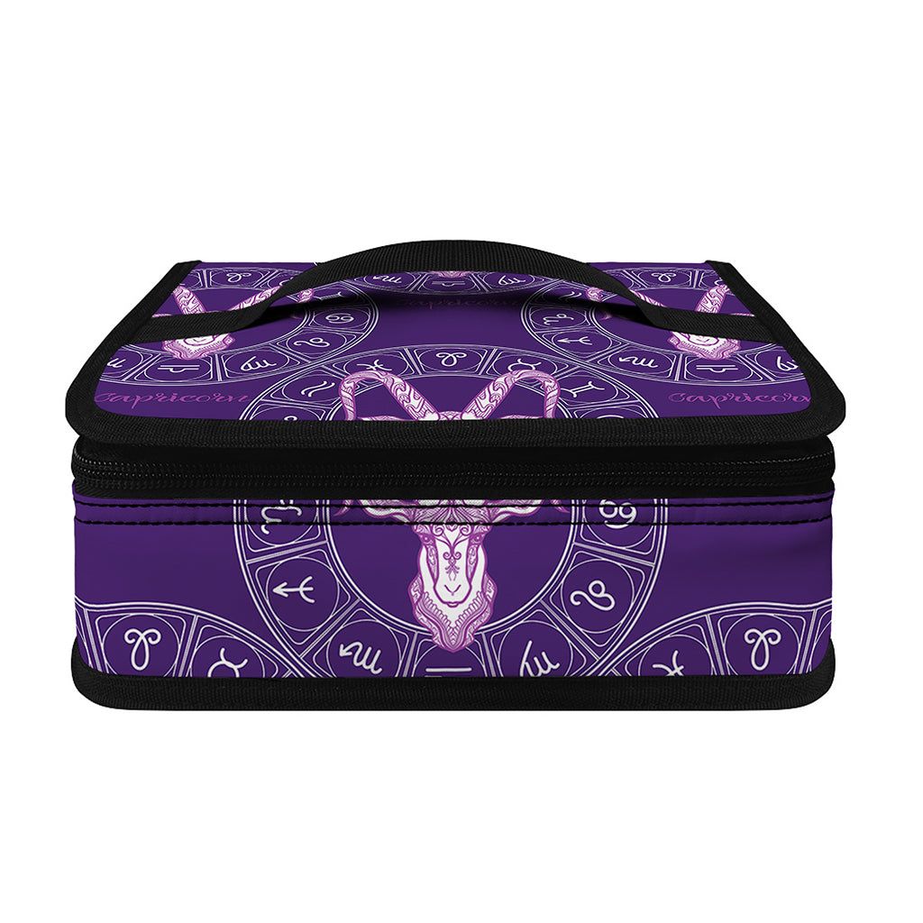 Purple Capricorn Zodiac Pattern Print Small Lunch Bag