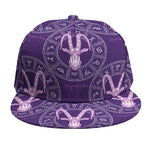 Purple Capricorn Zodiac Pattern Print Snapback Cap
