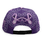 Purple Capricorn Zodiac Pattern Print Snapback Cap