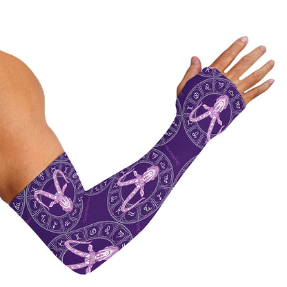 Purple Capricorn Zodiac Pattern Print Sun Protection Arm Sleeves