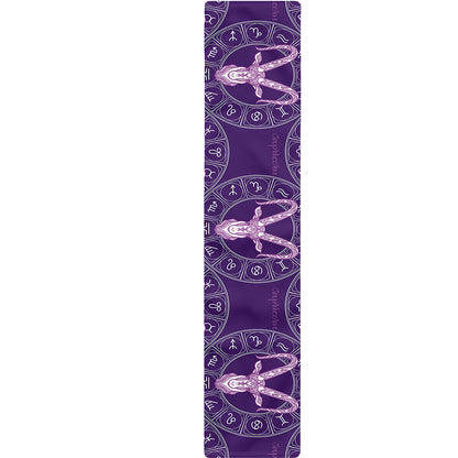 Purple Capricorn Zodiac Pattern Print Table Runner