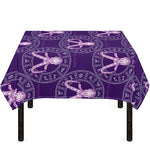 Purple Capricorn Zodiac Pattern Print Tablecloth