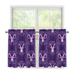 Purple Capricorn Zodiac Pattern Print Tier Curtains