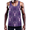 Purple Capricorn Zodiac Pattern Print Men's Workout Tank Top