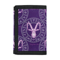 Purple Capricorn Zodiac Pattern Print Trifold Wallet